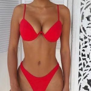 Catalina Bikini Top Red white fox boutique